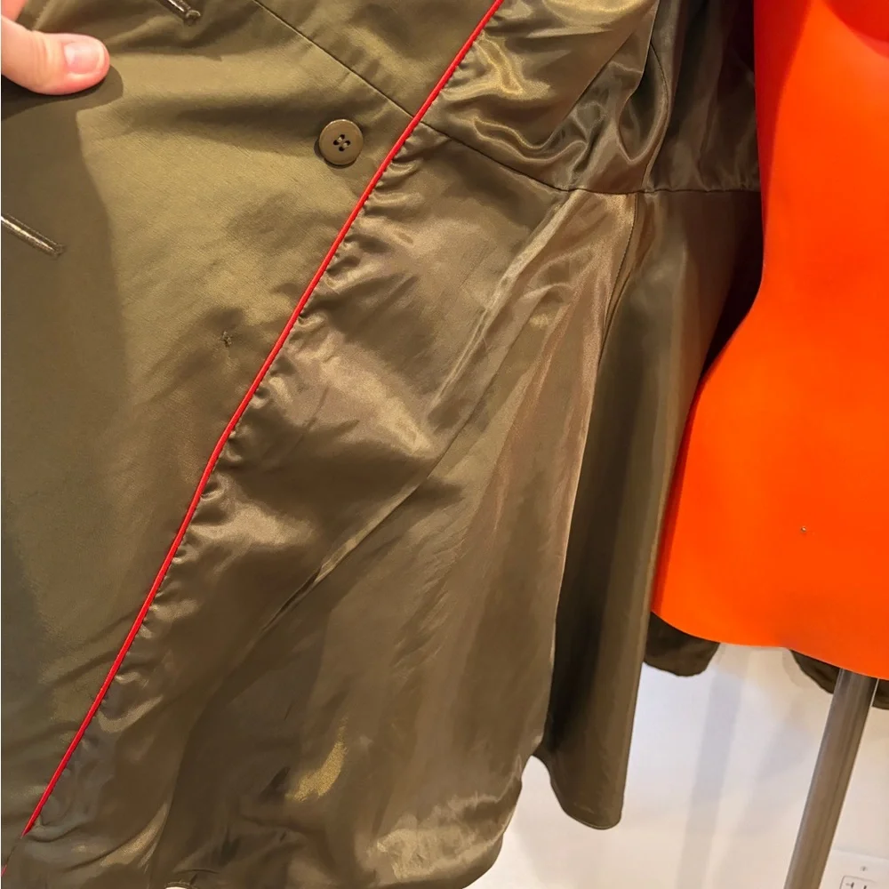 Steve Madden Olive Green Peplum Trench Coat